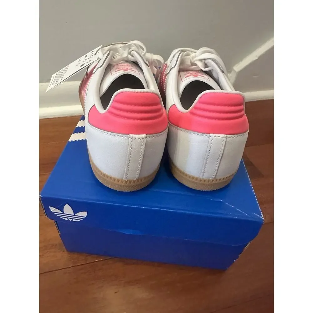 Adidas Samba OG J White Lucid Pink Gum JQ2831 Sneakers Kids 7Y/Fits Womens 8 NEW